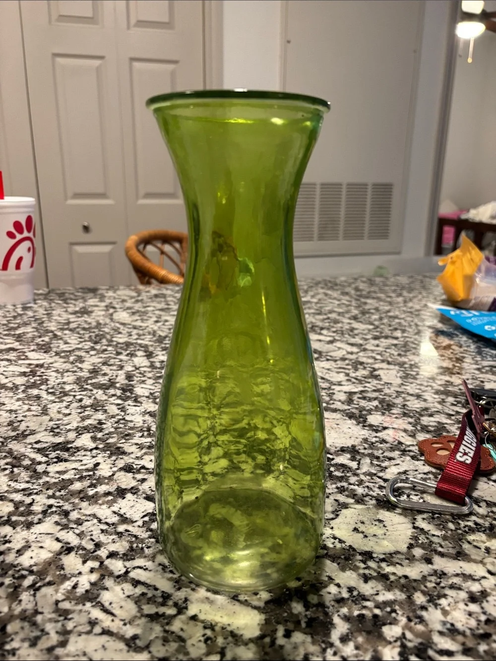 Green Glass water glass or could be used as a Vace